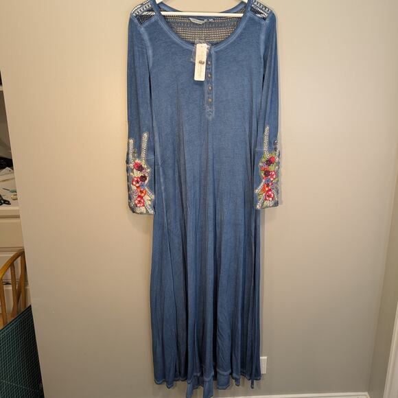 Soft Surroundings Dresses & Skirts - Soft Surroundings Ava Maxi Dress Saxony Blue Boho Lagenlook Coastal - XSize S